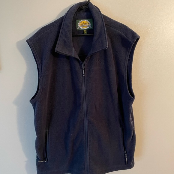 Cabela's Men's Fleece Vest Navy Blue Size 2XL Tall - Picture 1 of 4